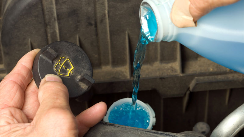 overfilled washer fluid